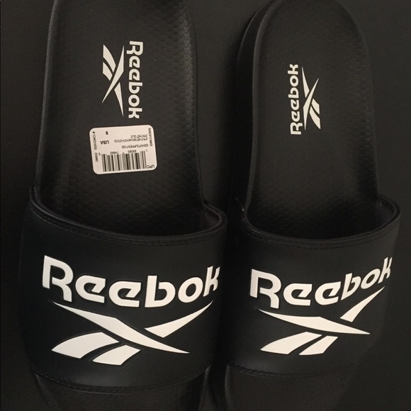 NEW MENS REEBOK CLASSIC SHOWER SLIDES SHOES SZ 12 EH0667 BLACK WITH SHOE BOX - Picture 6 of 9